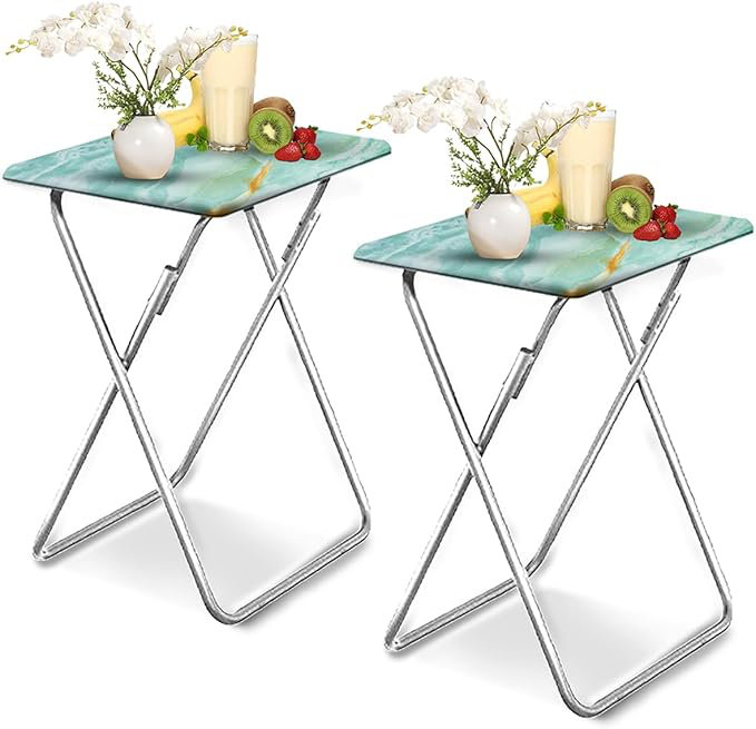 ARMORTECH WINDOWS Classic Foldable Portable TV Dinner Rectangular Folding Tray Table with Storage Rack Wayfair